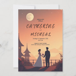 Convite de casamento personalizado Studio Ghibli