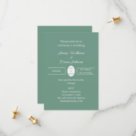 Convite de Casamento Personalizado Verde Simples