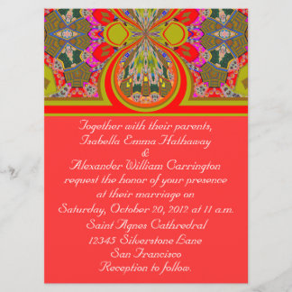 Convite de Casamento Personalizado Vermelho Elegan