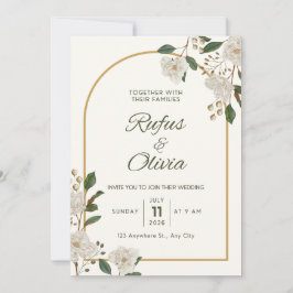 Convite de Casamento Personalizável com Destaque F