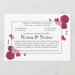Convite de Casamento personalizável com flores.