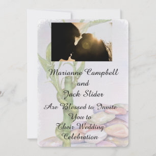 CONVITE DE CASAMENTO PERSONALIZÁVEL DE BAMBOO COM