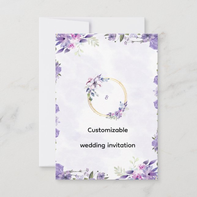 Convite de Casamento Personalizável Deslumbrante - (Frente)