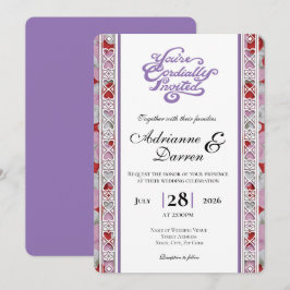 Convite de Casamento Pétala de Rosa 2 com Letras R