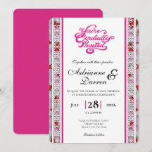 Convite de Casamento Pétala de Rosa 2 com Letras R