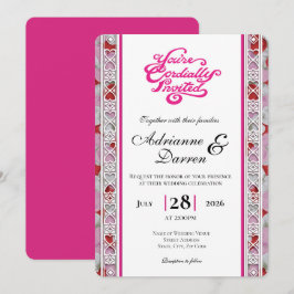 Convite de Casamento Pétala de Rosa 2 com Letras R