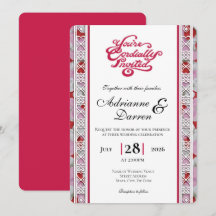 Convite de Casamento Pétala de Rosa 2 com Letras V