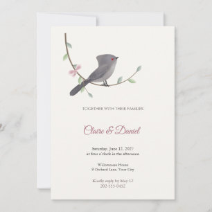 Convite de Casamento Phainopepla Songbird
