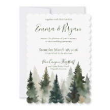 Convite de Casamento | Pinheiros Florestais Aquare