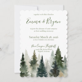 Convite de Casamento | Pinheiros Florestais Aquare