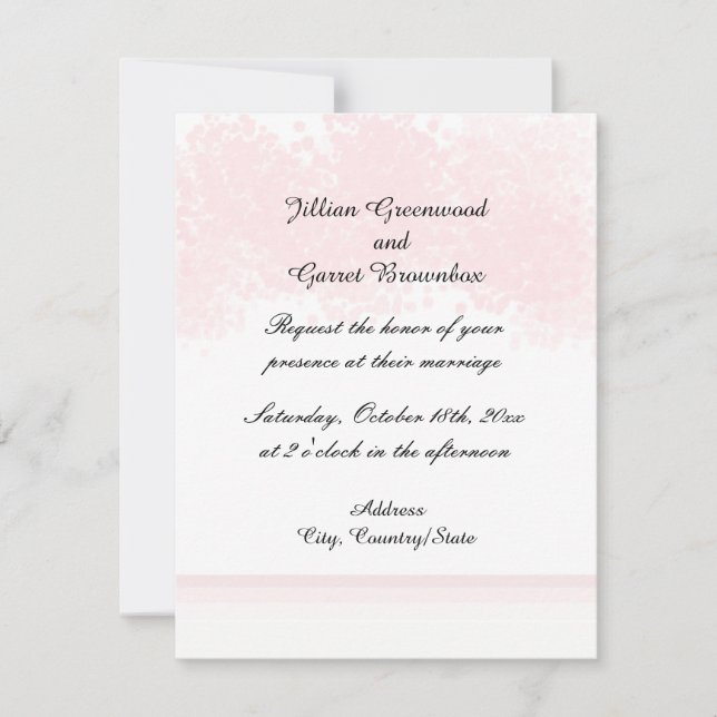 Convite de Casamento Pink Blush (Frente)