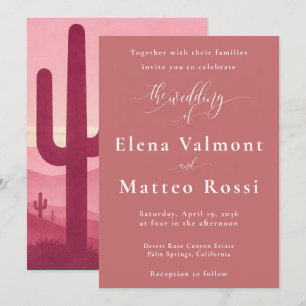 Convite de Casamento Pink Desert Sunset – Boho Sou