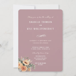 Convite de casamento - Pink floral Elegante