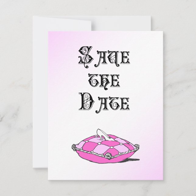 Convite de Casamento Pink Sapatinho de Vidro da Ci (Frente)