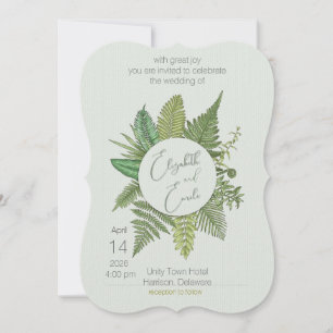 Convite De Casamento Plano Fern Botânico