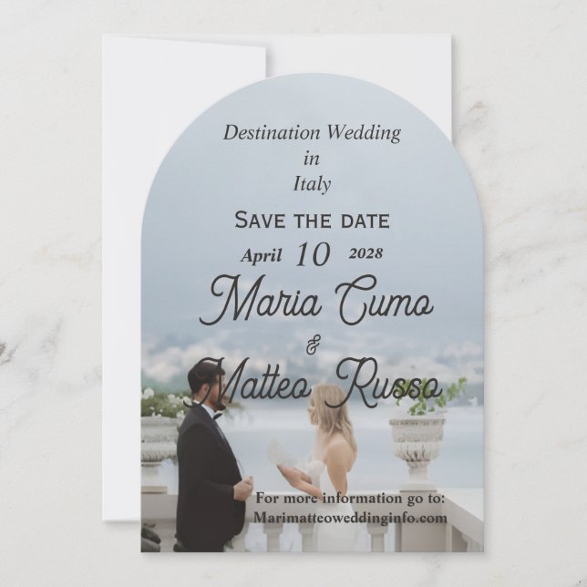 Convite de Casamento Plano para Casamento de Desti (Frente)