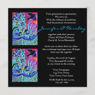 Convite de Casamento - Pomba da Paz Ébano (quadrad