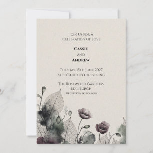 Convite de Casamento Pombo com Laço de Fita Azul R