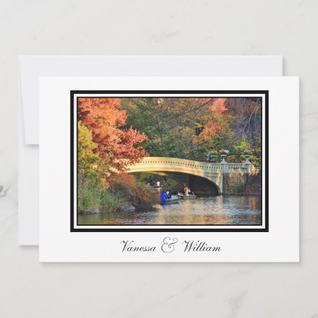 Convite de Casamento Ponte Bow Central Park Silhue (Frente)