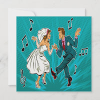 Convite de Casamento Pop Art Dança Jitterbug
