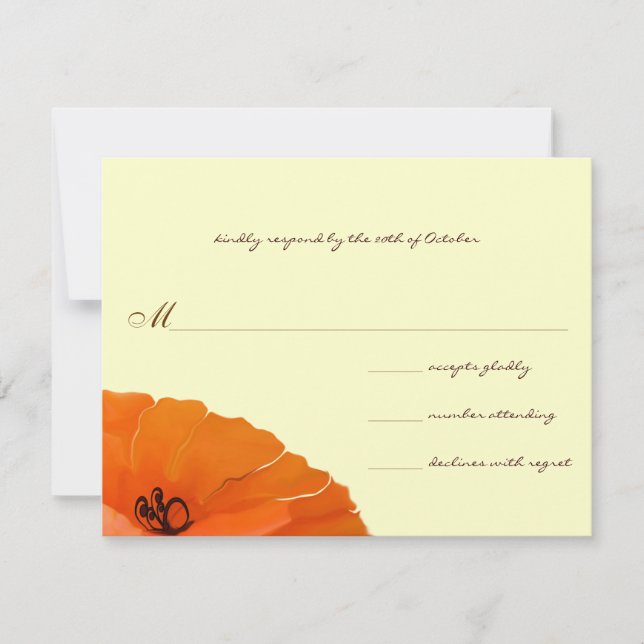 Convite de Casamento Poppy Elegante e Bonito (Frente)