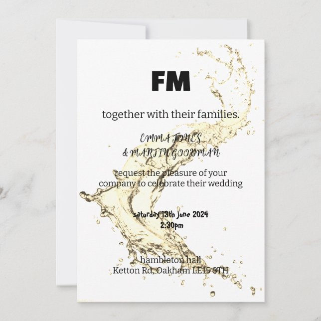 Convite De Casamento Por Aquarela (Frente)