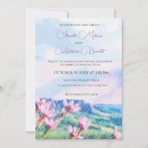 Convite De Casamento Por Aquarela De Montanha
