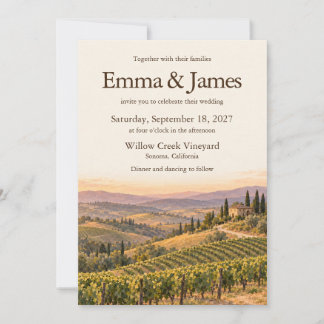 Convite de Casamento Pôr do Sol em Vinhedo