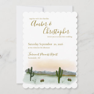 Convite de Casamento Pôr do Sol no Deserto Aqu