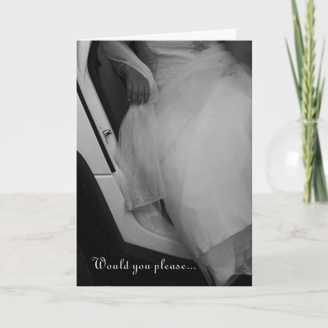 Convite de Casamento Por Favor Seja Minha Anfitriã (Frente)