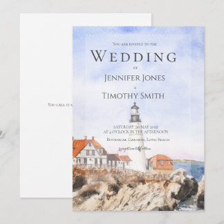 convite de casamento Portland Head Light