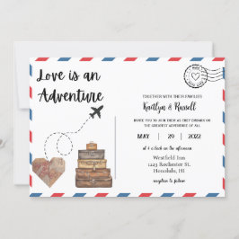 Convite de casamento postal - Casamento de destino