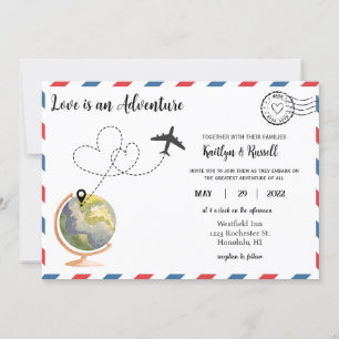 Convite de casamento postal - Casamento de destino