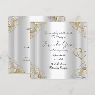 Convite de Casamento Prata Popular e Elegante