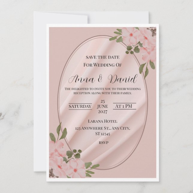 Convite de Casamento Premium Elegante e Personaliz (Frente)
