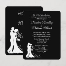 Convite de Casamento Preto e Branco