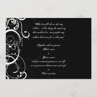 Convite de casamento preto e branco
