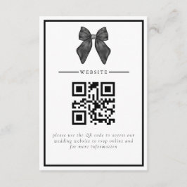 Convite de Casamento Preto e Branco Clássico com L