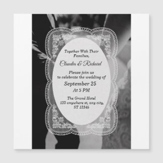 Convite de Casamento Preto e Branco Elegante