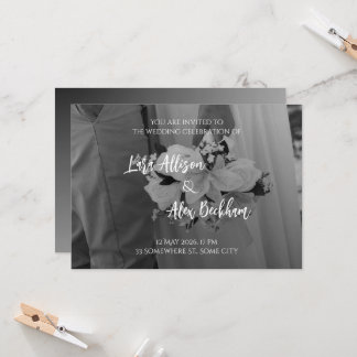 Convite de Casamento Preto e Branco Elegante
