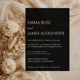Convite de Casamento Preto e Branco | Minimalista