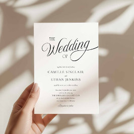 Convite de Casamento Preto e Branco Minimalista