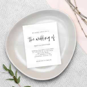 Convite de Casamento Preto e Branco Minimalista Ec