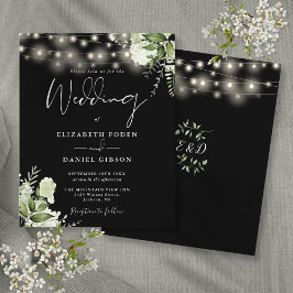 Convite de Casamento Preto Luzes Florais Orçamento
