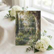 Convite de Casamento Preto Paisagem Vintage Mal-hu