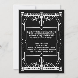 Convite de Casamento Preto Personalizado