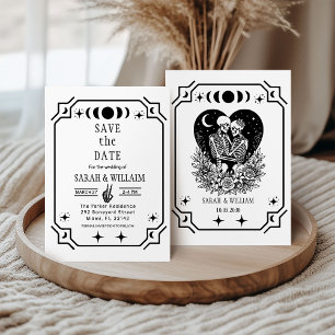 convite de casamento preto tarot goth save the dat