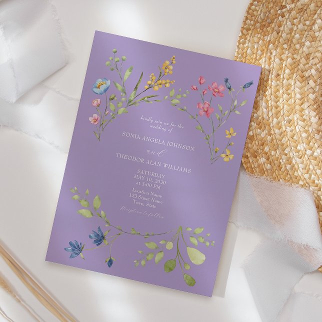 Convite de Casamento Primavera Roxa (Criador carregado)