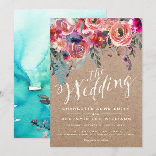 CONVITE DE CASAMENTO   Primavera Rústica Floral El