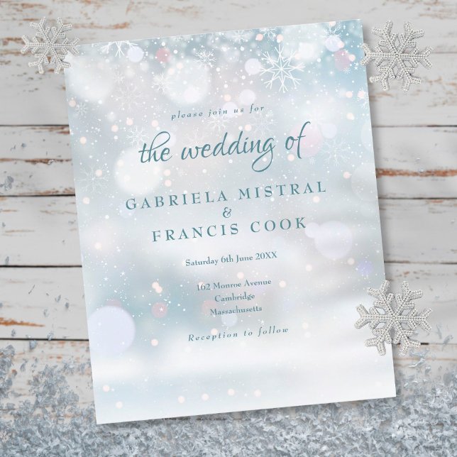 Convite de Casamento Primeiros Flocos de Neve com  (Criador carregado)
